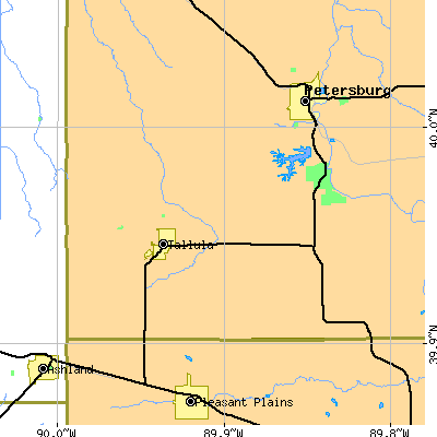 Zip code 62688 close-up map