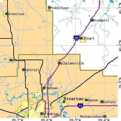Zip code 62693 close-up map