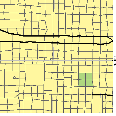 Zip code 62701 close-up map