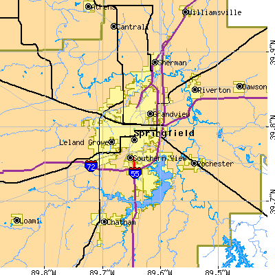 Zip code 62707 close-up map