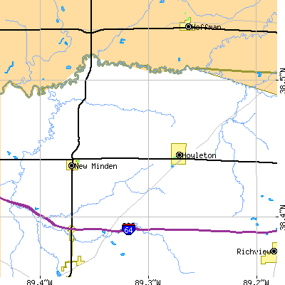Zip code 62803 close-up map