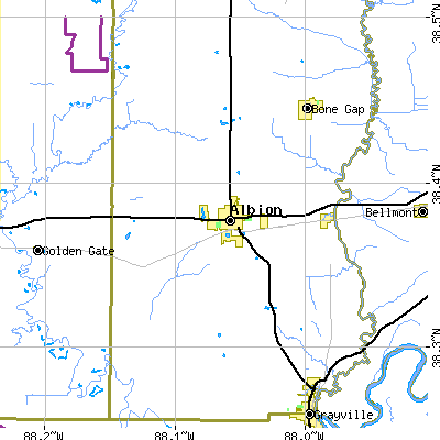 Zip code 62806 close-up map
