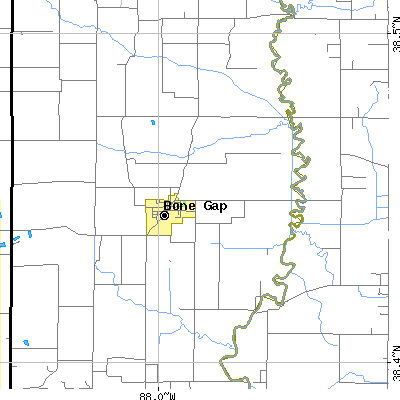 Zip code 62815 close-up map