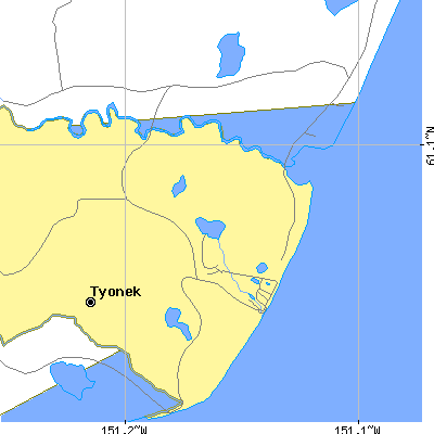 Zip code 99682 close-up map