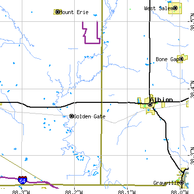 Zip code 62833 close-up map