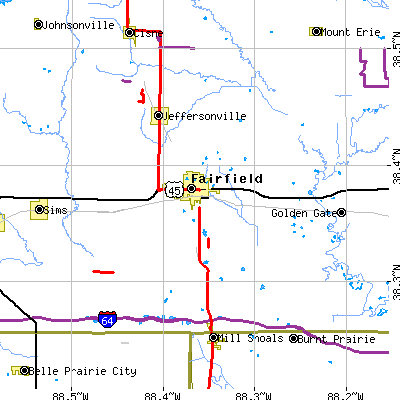 Zip code 62837 close-up map