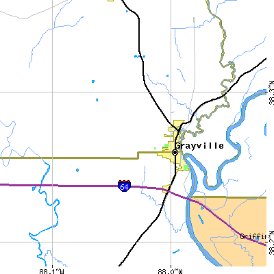 Zip code 62844 close-up map