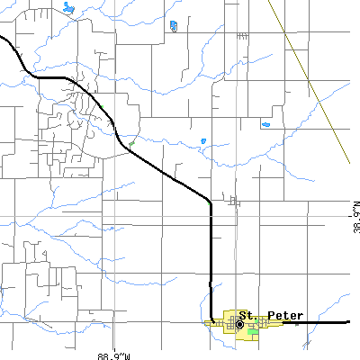 Zip code 62857 close-up map