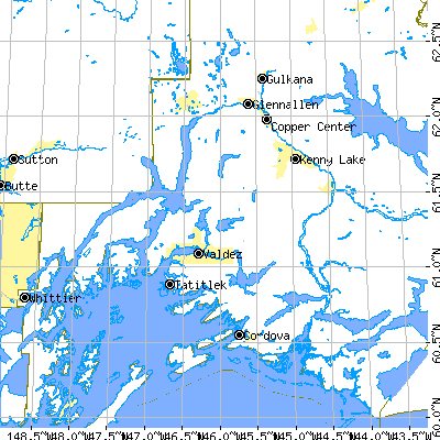 Zip code 99686 close-up map