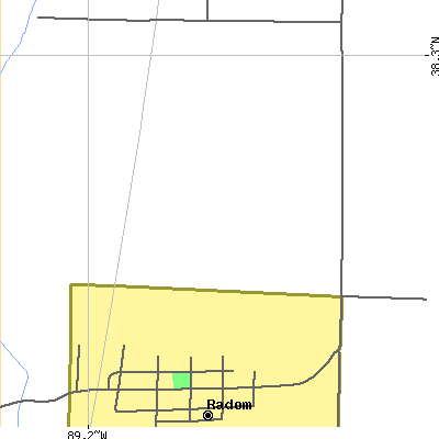 Zip code 62876 close-up map