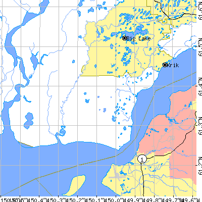 Zip code 99687 close-up map