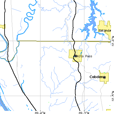 Zip code 62905 close-up map