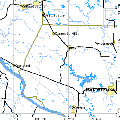Zip code 62907 close-up map