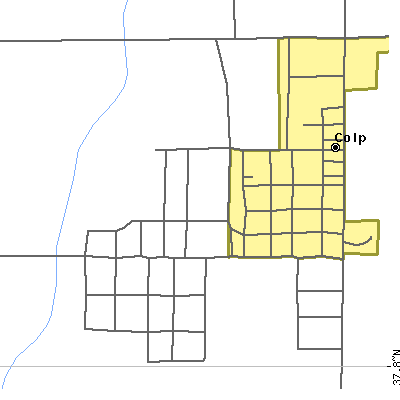 Zip code 62921 close-up map