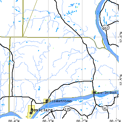 Zip code 62931 close-up map