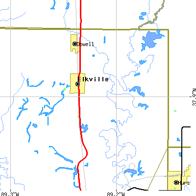 Zip code 62932 close-up map