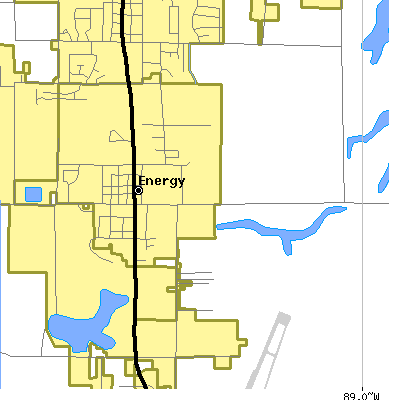 Zip code 62933 close-up map