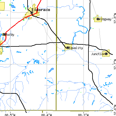 Zip code 62934 close-up map