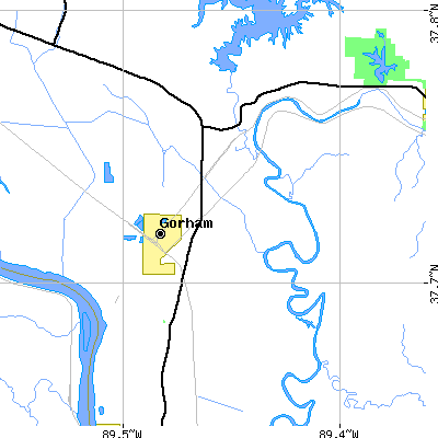 Zip code 62940 close-up map