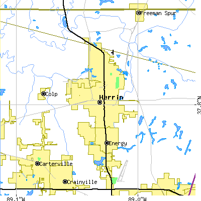 Zip code 62948 close-up map