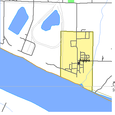 Zip code 62953 close-up map