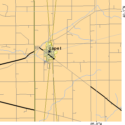 Zip code 46051 close-up map
