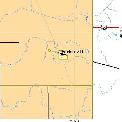 Zip code 46056 close-up map