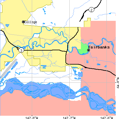 Zip code 99701 close-up map