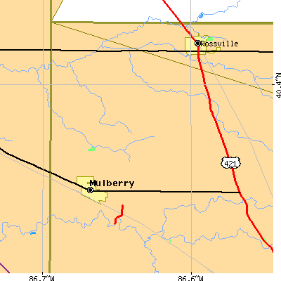 Zip code 46058 close-up map