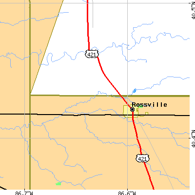 Zip code 46065 close-up map