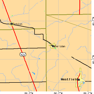 Zip code 46069 close-up map