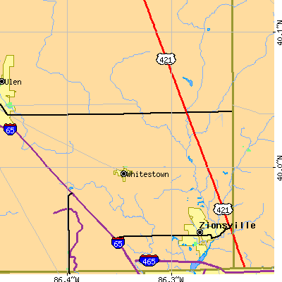 Zip code 46075 close-up map