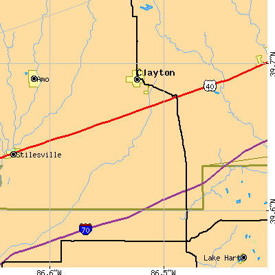 Zip code 46118 close-up map