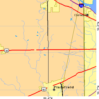 Zip code 46123 close-up map