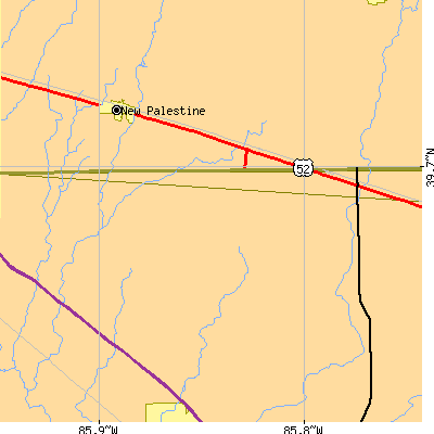 Zip code 46130 close-up map