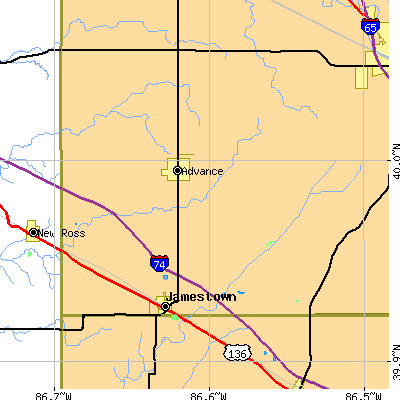 Zip code 46147 close-up map