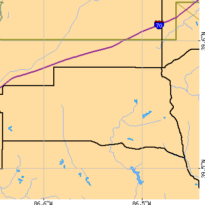 Zip code 46157 close-up map