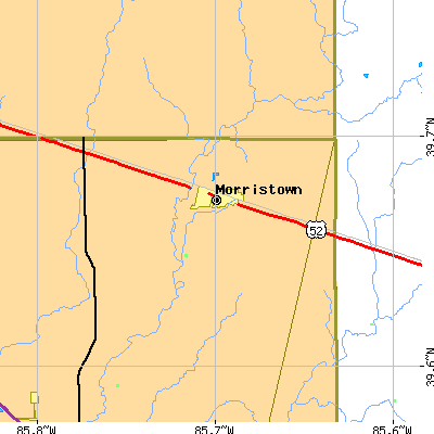 Zip code 46161 close-up map