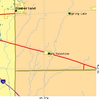 Zip code 46163 close-up map