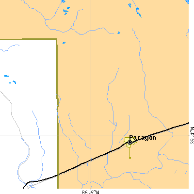 Zip code 46166 close-up map