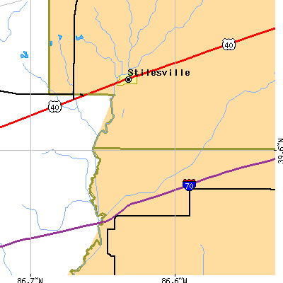 Zip code 46180 close-up map
