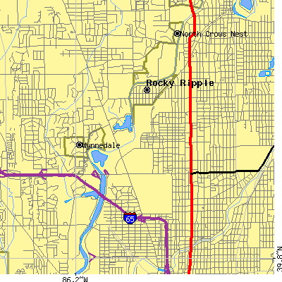 Zip code 46208 close-up map