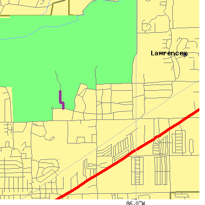 Zip code 46216 close-up map
