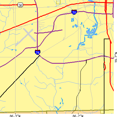 Zip code 46221 close-up map