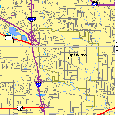 Zip code 46224 close-up map