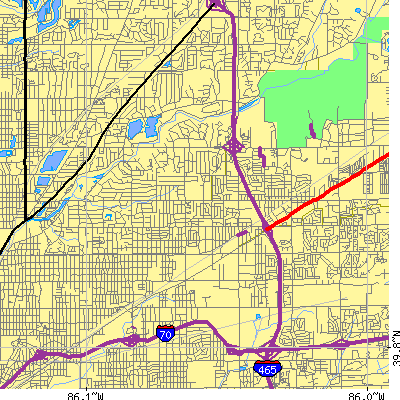 Zip code 46226 close-up map