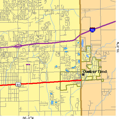 Zip code 46229 close-up map
