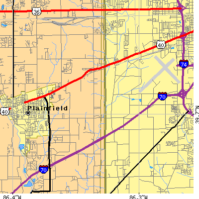 Zip code 46231 close-up map