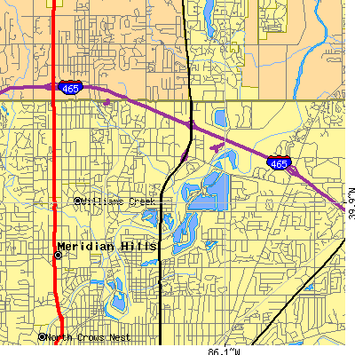 Zip code 46240 close-up map