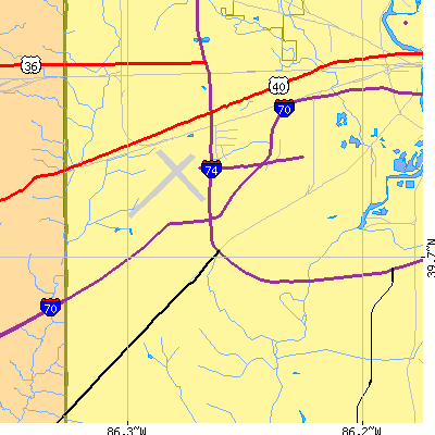 Zip code 46241 close-up map